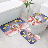 American Samoa Christmas Bathroom Set Seashell Santa Beach Vibes - Polynesian Pride