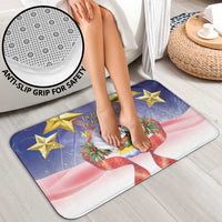 American Samoa Christmas Bathroom Set Seashell Santa Beach Vibes - Polynesian Pride