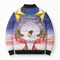 American Samoa Christmas Bomber Puffer Jacket Seashell Santa Beach Vibes - Polynesian Pride