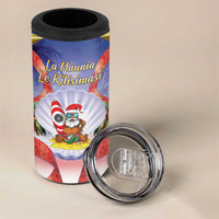American Samoa Christmas 4 in 1 Can Cooler Tumbler Seashell Santa Beach Vibes - Polynesian Pride