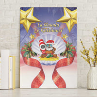 American Samoa Christmas Canvas Wall Art Seashell Santa Beach Vibes - Polynesian Pride