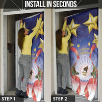 American Samoa Christmas Door Cover Seashell Santa Beach Vibes - Polynesian Pride