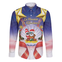 American Samoa Christmas Family Matching Long Sleeve Bodycon Dress and Hawaiian Shirt Seashell Santa Beach Vibes - Polynesian Pride