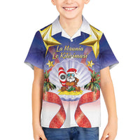 American Samoa Christmas Family Matching Off Shoulder Maxi Dress and Hawaiian Shirt Seashell Santa Beach Vibes - Polynesian Pride