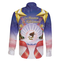 American Samoa Christmas Family Matching Off Shoulder Short Dress and Hawaiian Shirt Seashell Santa Beach Vibes - Polynesian Pride