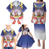 American Samoa Christmas Family Matching Puletasi and Hawaiian Shirt Seashell Santa Beach Vibes - Polynesian Pride