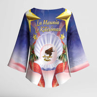 American Samoa Christmas Kimono Sleeve Blouse Seashell Santa Beach Vibes - Polynesian Pride