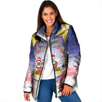 American Samoa Christmas Padded Jacket Seashell Santa Beach Vibes - Polynesian Pride