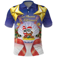 American Samoa Christmas Polo Shirt Seashell Santa Beach Vibes - Polynesian Pride