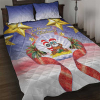 American Samoa Christmas Quilt Bed Set Seashell Santa Beach Vibes - Polynesian Pride