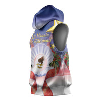 American Samoa Christmas Sleeveless Hoodie Seashell Santa Beach Vibes - Polynesian Pride