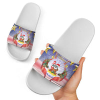 American Samoa Christmas Slide Sandals Seashell Santa Beach Vibes - Polynesian Pride
