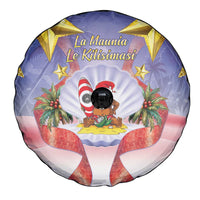 American Samoa Christmas Spare Tire Cover Seashell Santa Beach Vibes - Polynesian Pride