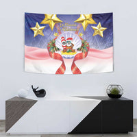 American Samoa Christmas Tapestry Seashell Santa Beach Vibes - Polynesian Pride