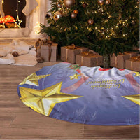American Samoa Christmas Tree Skirt Seashell Santa Beach Vibes - Polynesian Pride