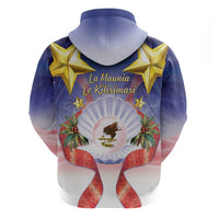 American Samoa Christmas Zip Hoodie Seashell Santa Beach Vibes - Polynesian Pride