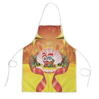 French Polynesia Christmas Apron Seashell Santa Beach Vibes - Polynesian Pride