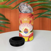 French Polynesia Christmas 4 in 1 Can Cooler Tumbler Seashell Santa Beach Vibes - Polynesian Pride