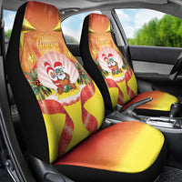 French Polynesia Christmas Car Seat Cover Seashell Santa Beach Vibes - Polynesian Pride