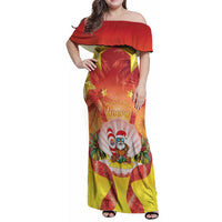 French Polynesia Christmas Family Matching Off Shoulder Maxi Dress and Hawaiian Shirt Seashell Santa Beach Vibes - Polynesian Pride