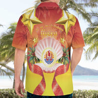 French Polynesia Christmas Hawaiian Shirt Seashell Santa Beach Vibes - Polynesian Pride