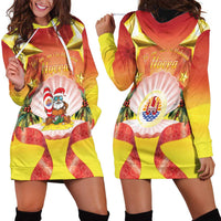 French Polynesia Christmas Hoodie Dress Seashell Santa Beach Vibes - Polynesian Pride