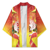 French Polynesia Christmas Kimono Seashell Santa Beach Vibes - Polynesian Pride