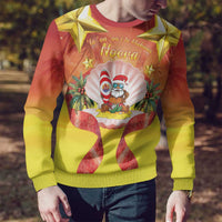 French Polynesia Christmas Ugly Christmas Sweater Seashell Santa Beach Vibes - Polynesian Pride