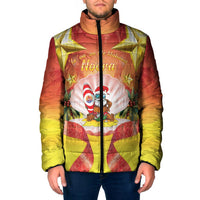 French Polynesia Christmas Padded Jacket Seashell Santa Beach Vibes - Polynesian Pride