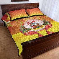 French Polynesia Christmas Quilt Bed Set Seashell Santa Beach Vibes - Polynesian Pride