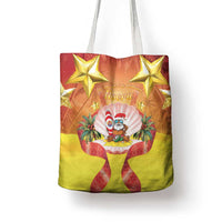 French Polynesia Christmas Tote Bag Seashell Santa Beach Vibes - Polynesian Pride