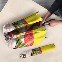 French Polynesia Christmas Umbrella Seashell Santa Beach Vibes - Polynesian Pride