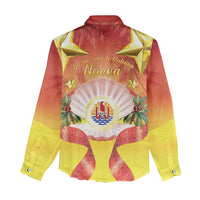 French Polynesia Christmas Women Casual Shirt Seashell Santa Beach Vibes - Polynesian Pride