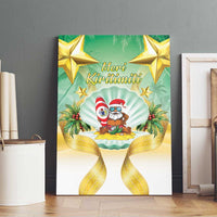 Cook Islands Christmas Canvas Wall Art Seashell Santa Beach Vibes - Polynesian Pride
