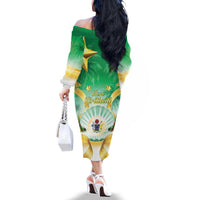 Cook Islands Christmas Family Matching Off The Shoulder Long Sleeve Dress and Hawaiian Shirt Seashell Santa Beach Vibes - Polynesian Pride