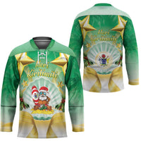 Cook Islands Christmas Hockey Jersey Seashell Santa Beach Vibes - Polynesian Pride