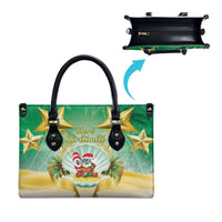 Cook Islands Christmas Leather Bag Seashell Santa Beach Vibes - Polynesian Pride