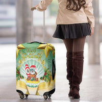 Cook Islands Christmas Luggage Cover Seashell Santa Beach Vibes - Polynesian Pride