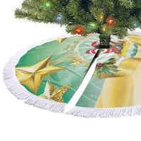 Cook Islands Christmas Tree Skirt Seashell Santa Beach Vibes - Polynesian Pride