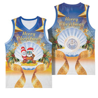 Marshall Islands Christmas Basketball Jersey Seashell Santa Beach Vibes - Polynesian Pride