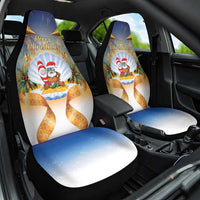 Marshall Islands Christmas Car Seat Cover Seashell Santa Beach Vibes - Polynesian Pride