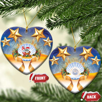 Marshall Islands Christmas Ceramic Ornament Seashell Santa Beach Vibes - Polynesian Pride