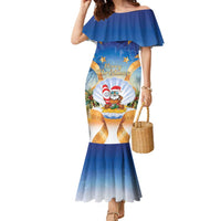 Marshall Islands Christmas Family Matching Mermaid Dress and Hawaiian Shirt Seashell Santa Beach Vibes - Polynesian Pride