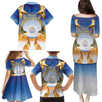 Marshall Islands Christmas Family Matching Puletasi and Hawaiian Shirt Seashell Santa Beach Vibes - Polynesian Pride
