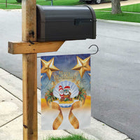 Marshall Islands Christmas Garden Flag Seashell Santa Beach Vibes - Polynesian Pride