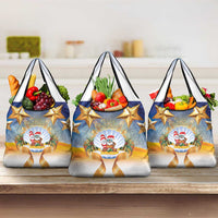 Marshall Islands Christmas Grocery Bag Seashell Santa Beach Vibes - Polynesian Pride