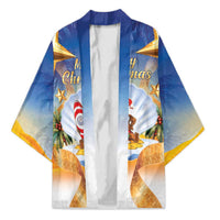 Marshall Islands Christmas Kimono Seashell Santa Beach Vibes - Polynesian Pride