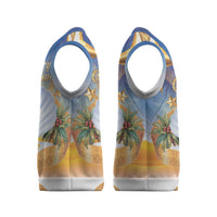 Marshall Islands Christmas Knitted V-Neck Vest Seashell Santa Beach Vibes - Polynesian Pride