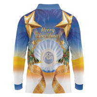 Marshall Islands Christmas Long Sleeve Polo Shirt Seashell Santa Beach Vibes - Polynesian Pride