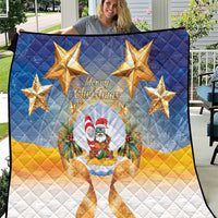 Marshall Islands Christmas Quilt Seashell Santa Beach Vibes - Polynesian Pride